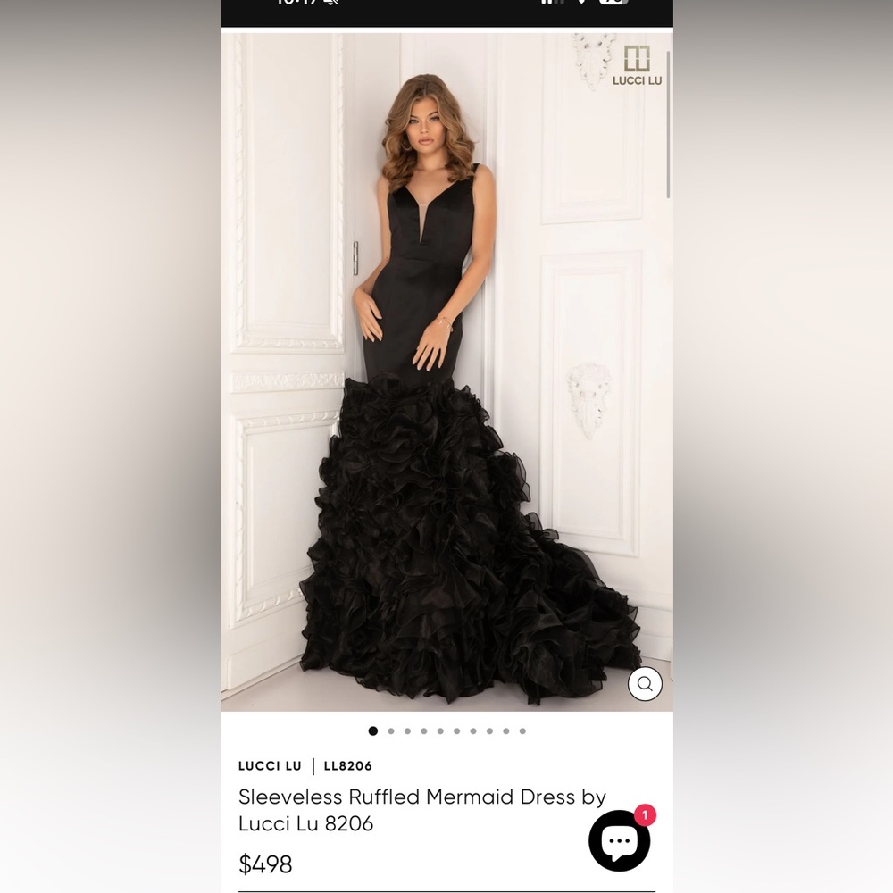 Sleeveless Ruffled Mermaid Dress by Lucci Lu 8206